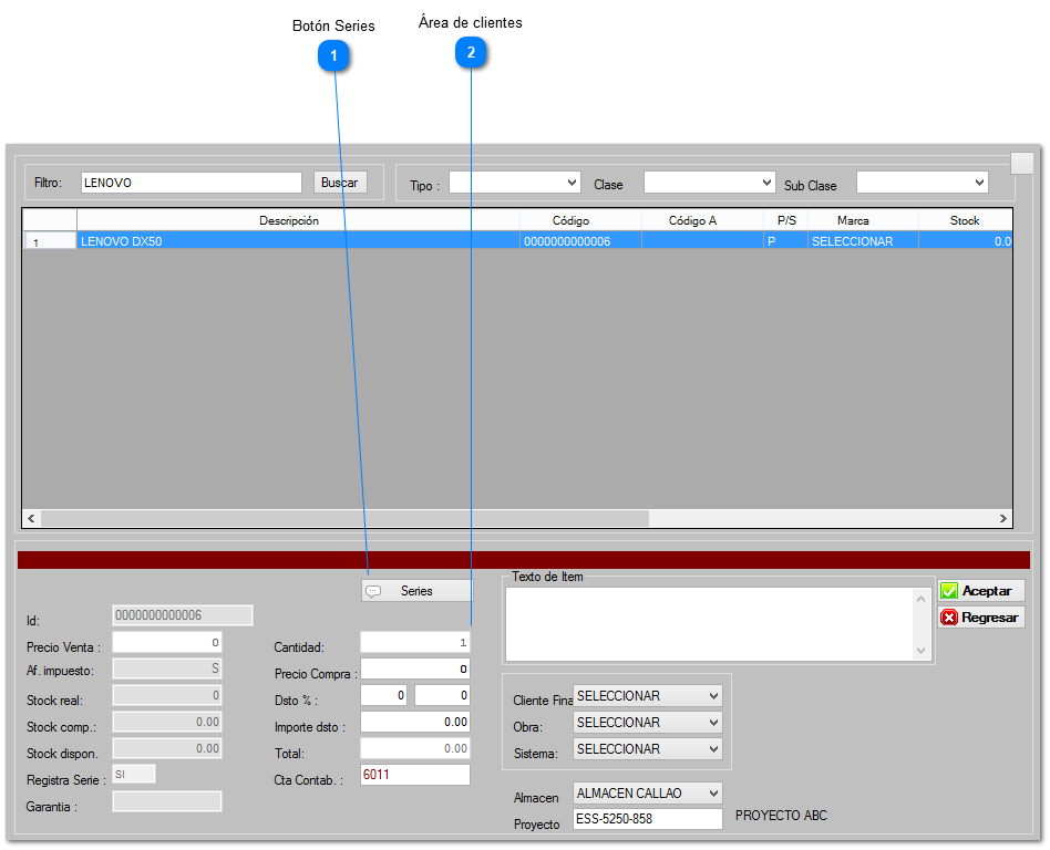 Identificar productos que gestionan # de series