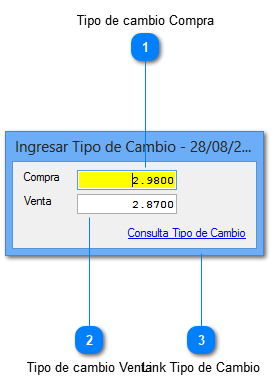 Tipo de Cambio al iniciar el sistema