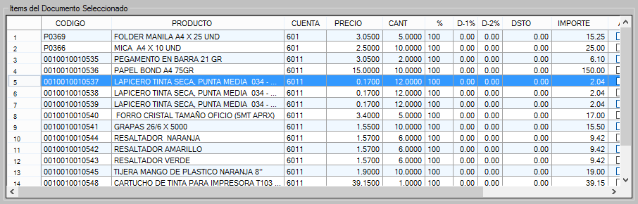 5. Detalle del documento